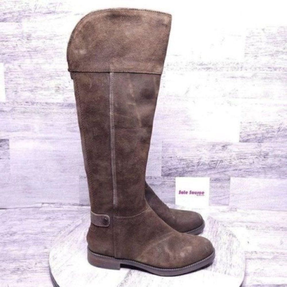 Franco Sarto Christine Over the Knee Suede Riding Boot Brown Women's sz 6